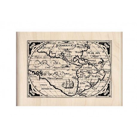 Scrapbooking - Razítko dřevěné - Mapa