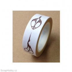 Washi páska - Vintage nůžky - 10m x 15mm