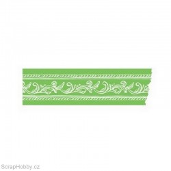 Washi páska - Elegantní vlnky - zelené - 7m x 20mm