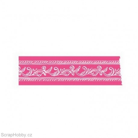 Washi páska - Elegantní vlnky - růžové - 7m x 20mm