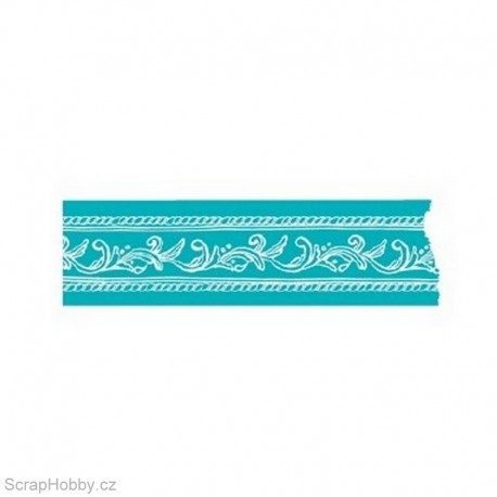 Washi páska - Elegantní vlnky - modré - 7m x 20mm