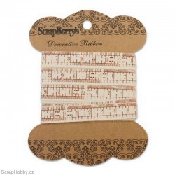 Bavlněná tištěná stuha - Centimetr - 2m