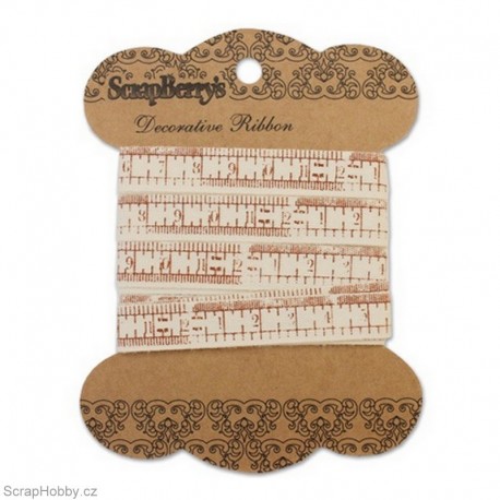 Bavlněná tištěná stuha - Centimetr - 2m