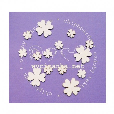 Chipboard - Čtyřlístky - 14ks