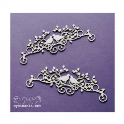 Chipboard - Bordura s holubičkami - 2ks