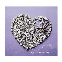 Chipboard - Krajkové srdíčko - 1ks