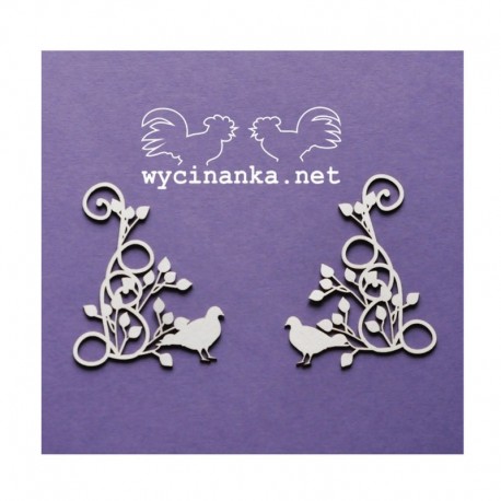 Chipboard - Krucánky s ptáčkem + 2 ptáčkové - 4ks