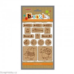 Samolepky - Korkové - Basic&K - Kočička + rybičky