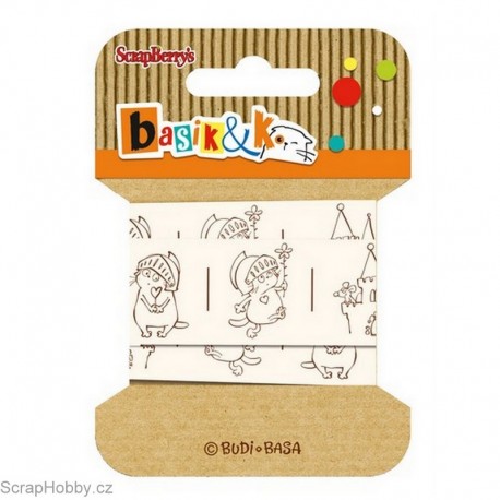 Bavlněná tištěná stuha - Basic&K - Kočičky - 2m﻿