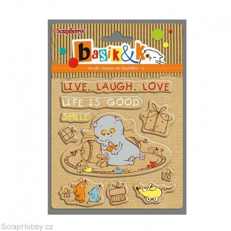 Gelové razítko - Basic&K - Live Laugh, Love - 10ks