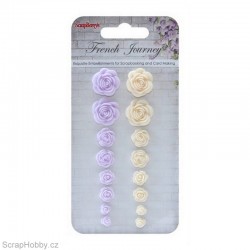 Kytičky z pryskyřice - růžičky fialové....16ks