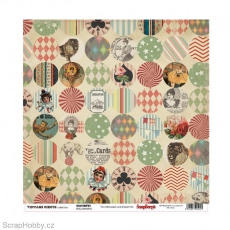 Oboustranný papír - Vintage Circus - Confetti