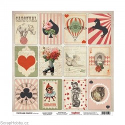 Jednostranný papír - Vintage Circus - Magic Deck