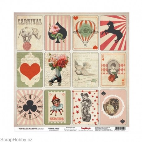 Jednostranný papír - Vintage Circus - Magic Deck