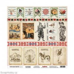 Jednostranný papír - Vintage Circus - Clownery