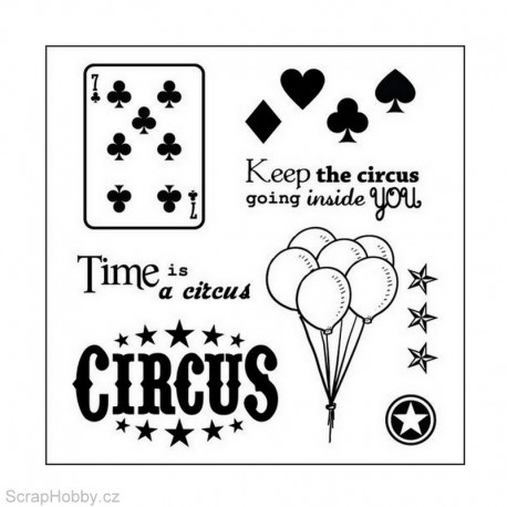 Gelové razítko - Vintage Circus - Cards - 8ks