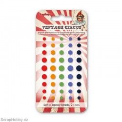 Smaltované Samolepky - Vintage Circus - Tečky