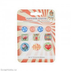 Samolepky - Vintage Circus - "drahokamy" - 10ks