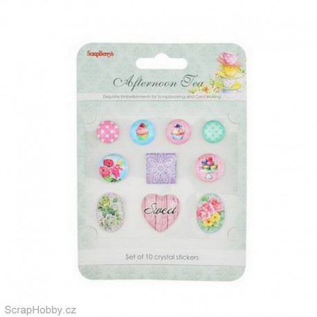 Samolepky - Afternoon Tea - "drahokamy" - 10ks