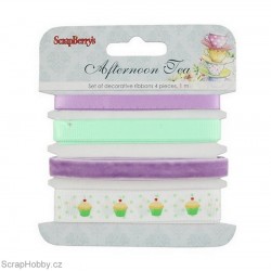 Sada dekoračních stuh - Afternoon Tea - 4ks - 1m