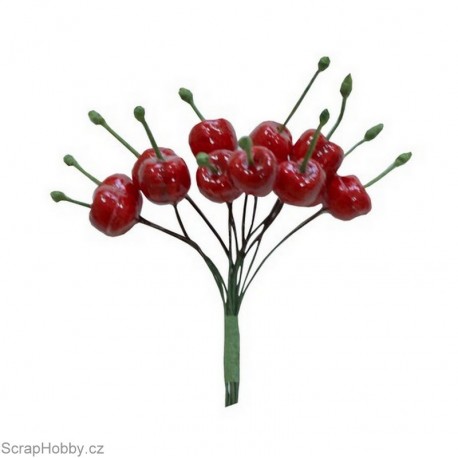 Dekorační svazek třešniček - 12ks.