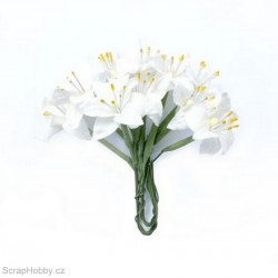 Sada kytiček - Lilie - bílé - 10ks