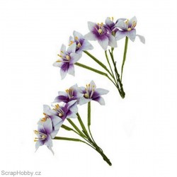 Sada kytiček - Lilie - bílo-fialové - 10ks