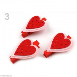 Kolíčky s filcovými srdíčky 3.