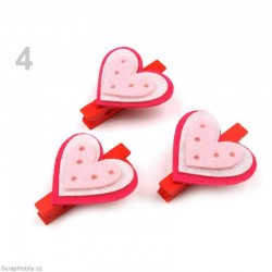 Kolíčky s filcovými srdíčky 4.