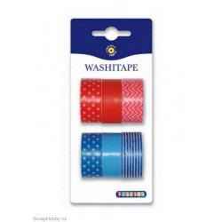 Washi páska - Sada - modro- červená