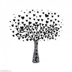 Razítko dřevěné - Srdíčkový strom