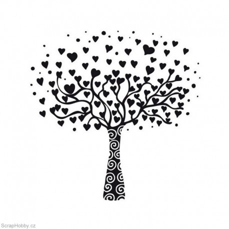 Razítko dřevěné - Srdíčkový strom