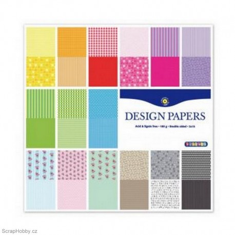 Sada papírů - Barevné 30 listů - 30x30cm