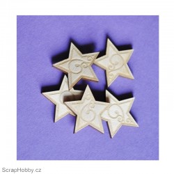 Dřevěné hvězdičky - 5ks.