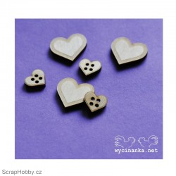 Dřevěná srdíčka - 8ks