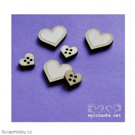 Dřevěná srdíčka - 8ks