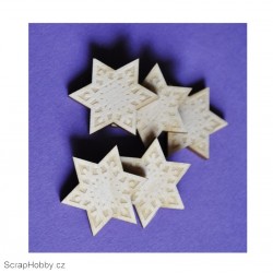 Dřevěné hvězdičky - 5ks