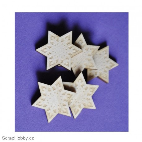 Dřevěné hvězdičky - 5ks