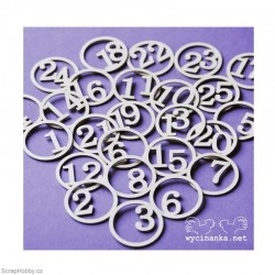 Kulatá čísla do kalendáře 1-25