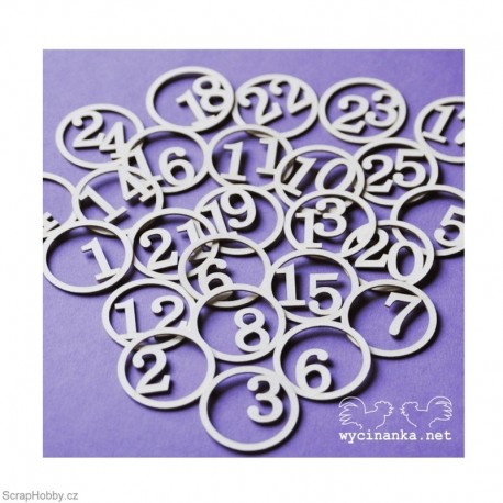 Kulatá čísla do kalendáře 1-25