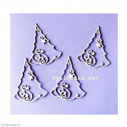 Stromečky s krucánky a hvězdičkami - 4ks