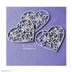 Vločkové srdíčko - 3ks