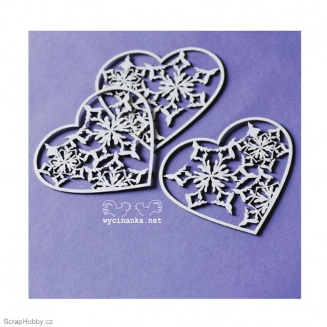 Vločkové srdíčko - 3ks