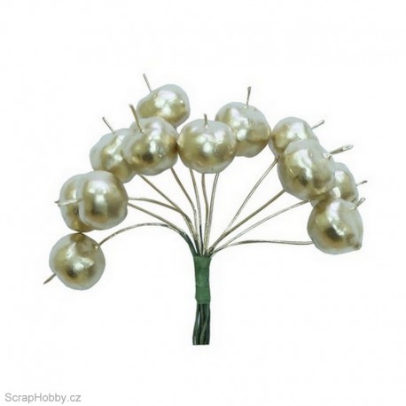 Dekorační svazek zlatých jablíček - 12ks.