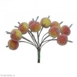 Dekorační svazek ojíněných jablíček - 12ks.