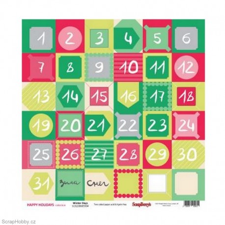 Oboustranný papír - Winter Days - z kolekce Happy Holidays 