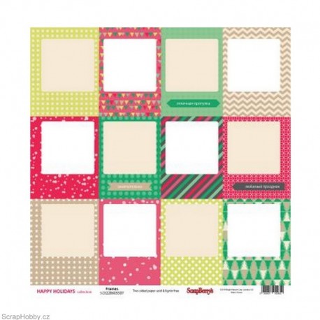 Oboustranný papír - Frames - z kolekce Happy Holidays 