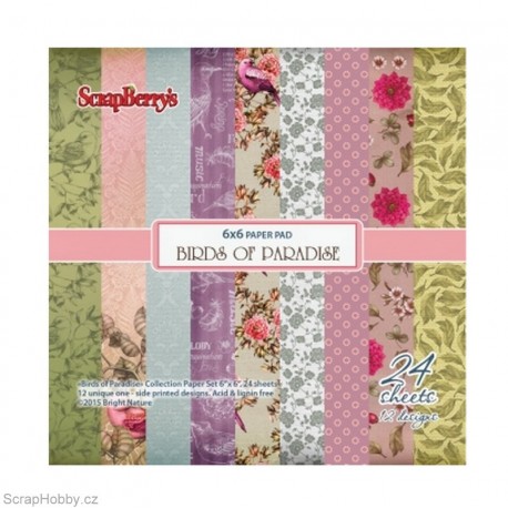Sada papírů - Birds Of Paradise - 15x15cm