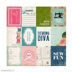 Oboustranný papír - Sew Fun - kolekce Sew Lovely