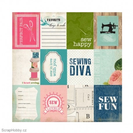 Oboustranný papír - Sew Fun - kolekce Sew Lovely